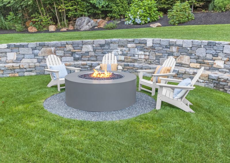 Stone Wall with Seating Area